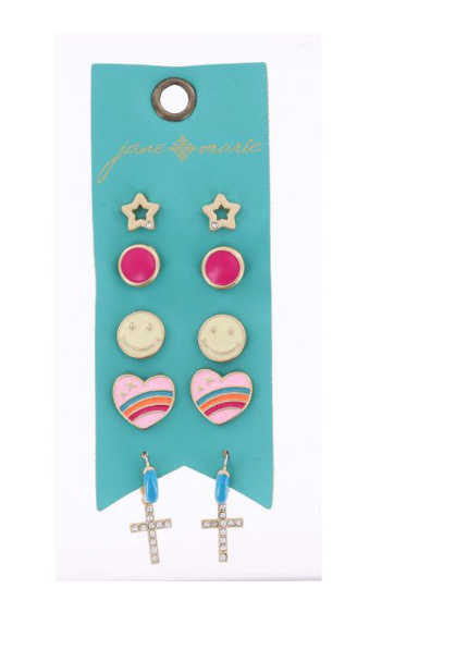 Kids Earrings-Sparkle Cross