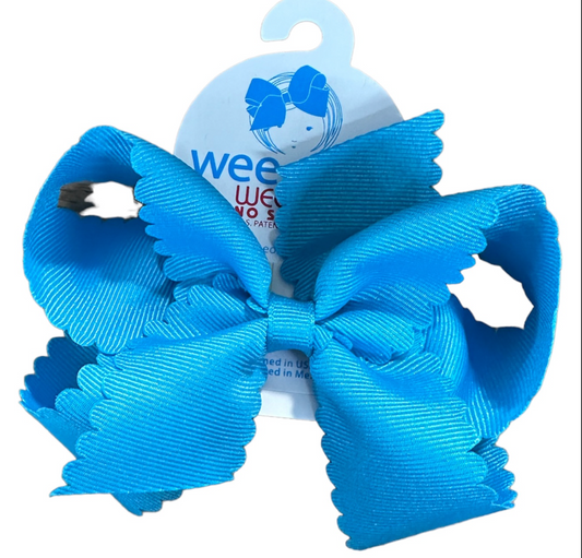 Large Scallop Bow- Turquoise