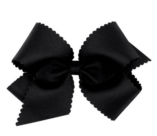 Large Scallop Bow- Black