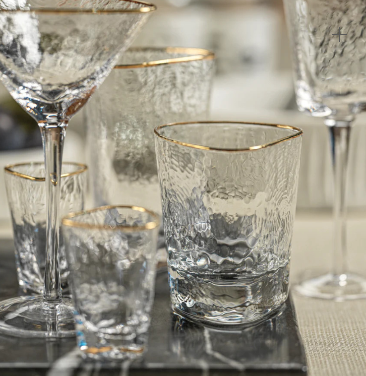 Triangular Double Old Fashioned Glasses - Set of 2