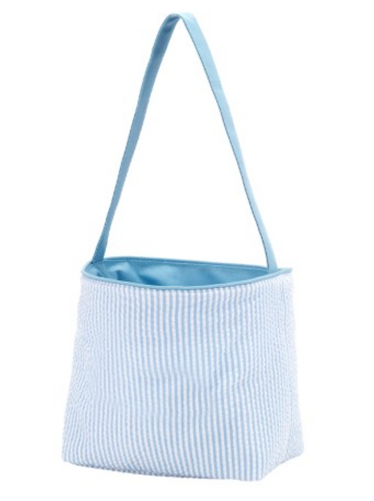 Blue Seersucker Easter Bag