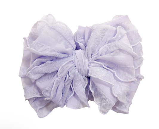 Ruffled Headband Bow - Lavender