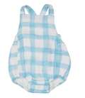 Painted Gingham Blue Retro Sunsuit