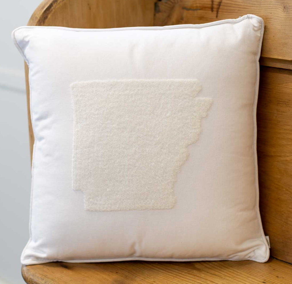 Arkansas Embroidered Pillow