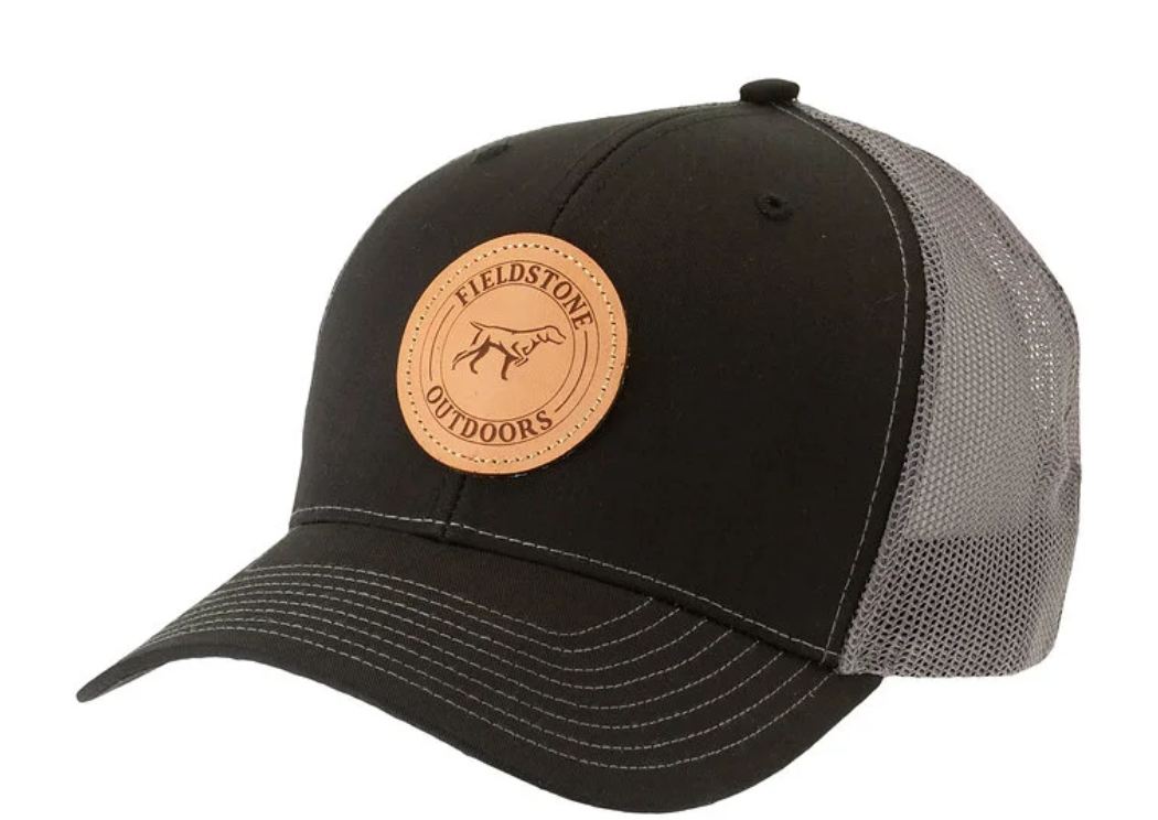 Dog Leather Circle Hat-Black