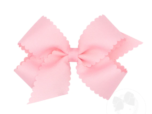 Medium Scallop Bow- Light Pink
