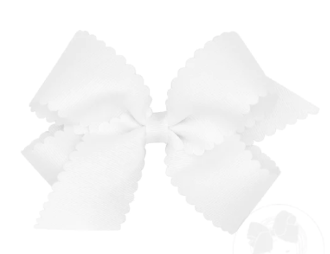 Medium Scallop Bow- White