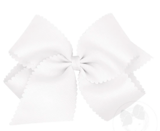 Large Scallop Bow- White