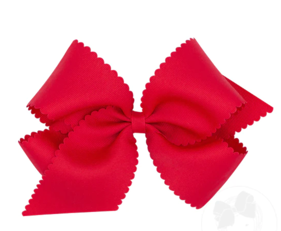 Large Scallop Bow- Red