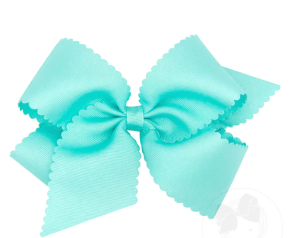 Large Scallop Bow- Aqua