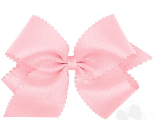 Large Scallop Bow- Light Pink